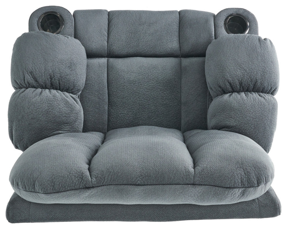 GDF Studio Raymond Steel Gray Fabric Glider Recliner