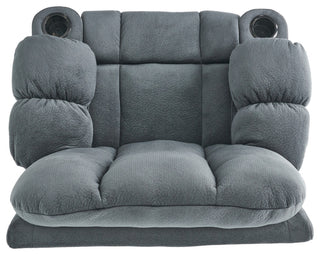 GDF Studio Raymond Steel Gray Fabric Glider Recliner