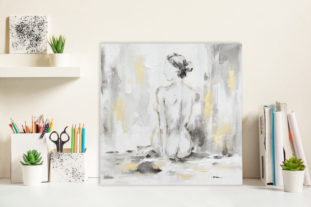 Abstract art beautiful woman -  Oil Painting Print on Wrapped Canvas, Wall Decor