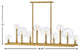 Hinkley Alchemy Chandelier, Lacquered Brass, 10 Light Linear