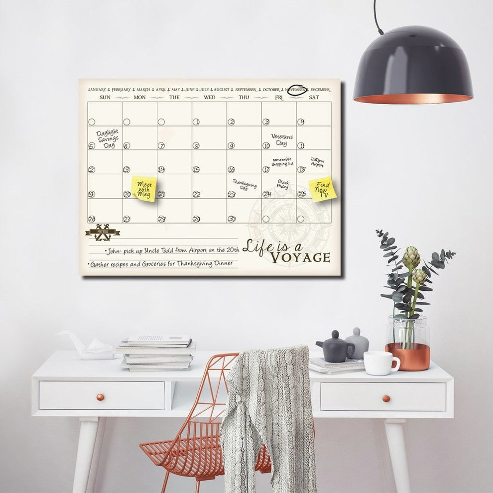 R2H Methods ''Life is a Voyage'' Dry Erase Monthly Calendar on ArtPlexi
