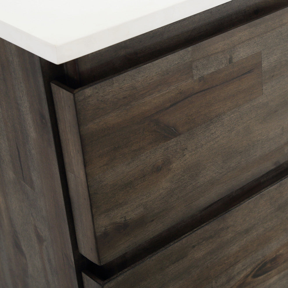 Formosa Floor Standing Open Bottom Double Sink Bathroom Cabinet With Top, 48"