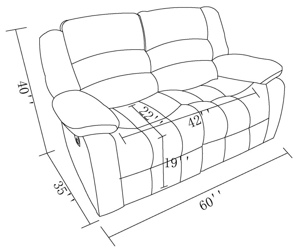 Callan Contemporary Microfiber Recliner Loveseat Beige