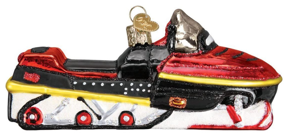 Old World Christmas 46074 Snowmobile Blown Glass Ornament