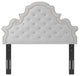 Tufted Headboard, Full Queen Size, Velvet, Light Gray, Modern Contemporary