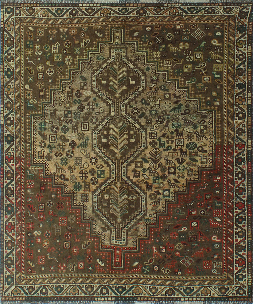 Fine Vintage Distressed Alicia Brown Rug