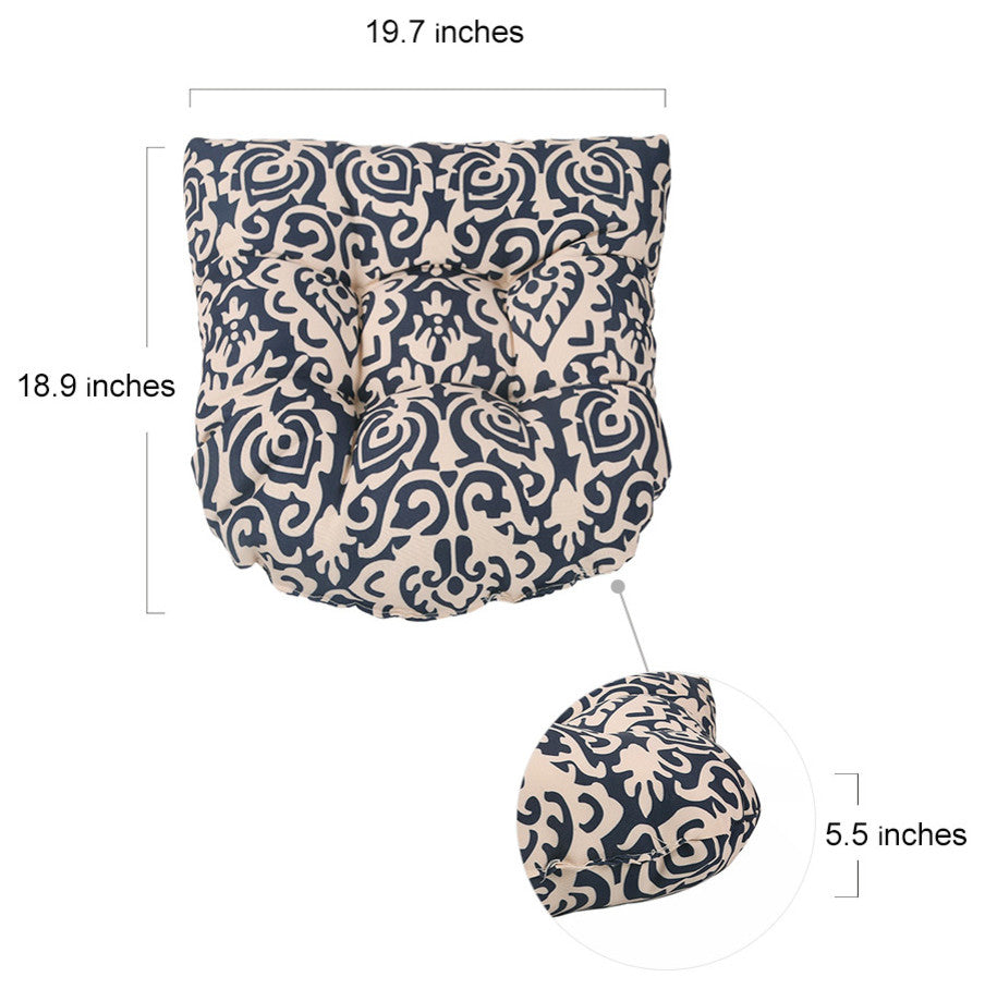 LNC Indoor Seat Cushions Outdoor Dining Chair Cushion Medallion Indigo, Set of 2
