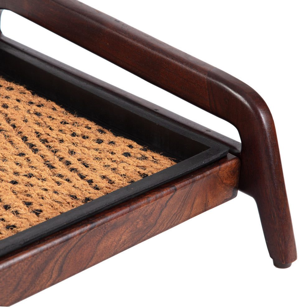 Single-Tier Brown Stand With 2-Pair Rubber Boot Tray Irish Lion