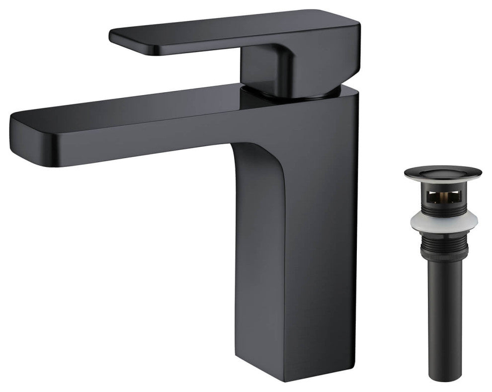 Blaze Single Handle Bathroom Sink Faucet, Matte Black