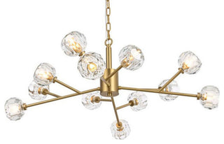 Elegant Lighting 3509D35 Graham 12 Light 35"W Multi Light Pendant - Gold /