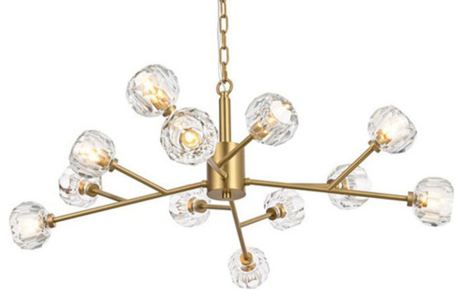 Elegant Lighting 3509D35 Graham 12 Light 35"W Multi Light Pendant - Gold /