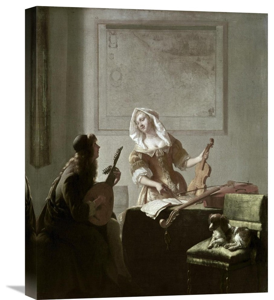 "The Musicians" Stretched Canvas Giclee by Jacob Ochtervelt, 18"x22"