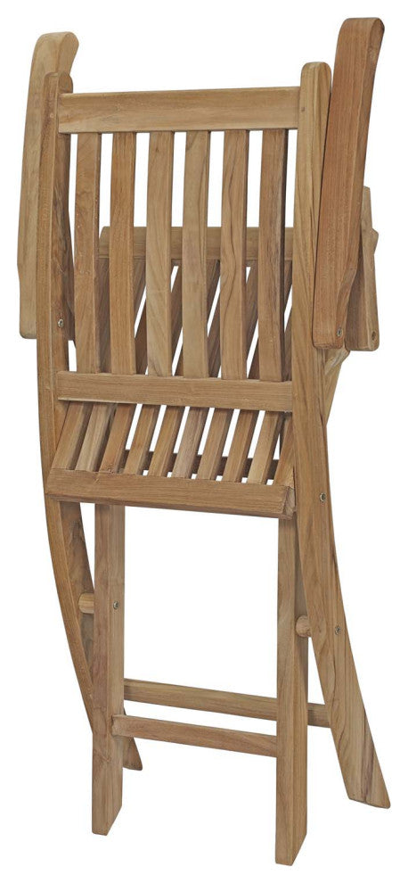 Marina 5 Piece Outdoor Patio Teak Outdoor Dining Set, Natural