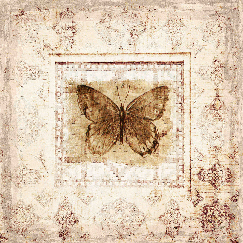 "Antique Butterfly II" Painting Print on Canvas by Irena Orlov