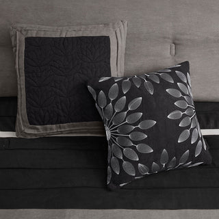 Madison Park Palmer Vera Microsuede 7-Piece Comforter Set, Black