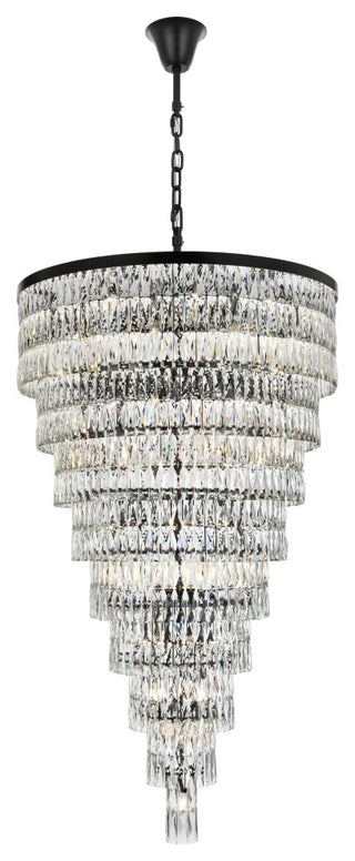 Home Living 41" Rectangular Chandelier, Black