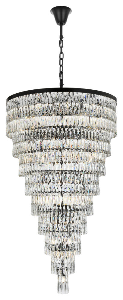 Home Living 41" Rectangular Chandelier, Black