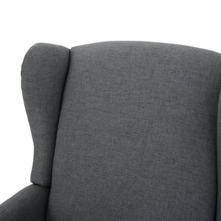 GDF Studio Weyland Contemporary Fabric Wingback Pushback Recliner, Charcoal