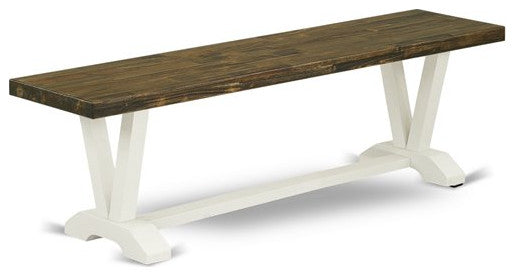 6-Piece Set, Doeskin Linen Fabric Seat Chairs, Bench and Top Table