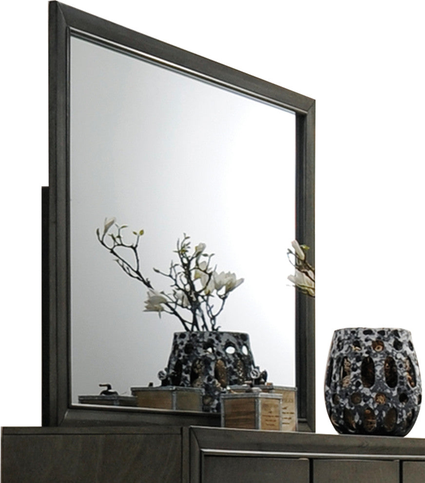 Acme Caren Rectangle Dresser Mirror, Charcoal Frame