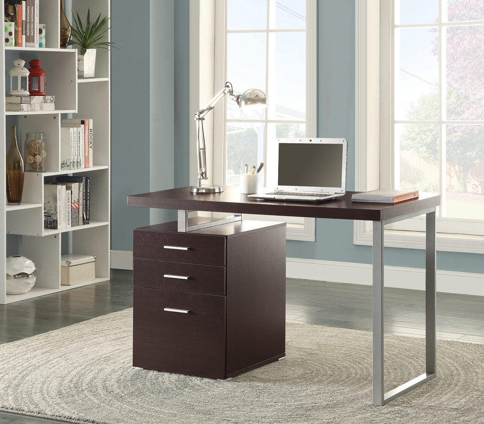 2-Drawer Office Desk, Cappuccino
