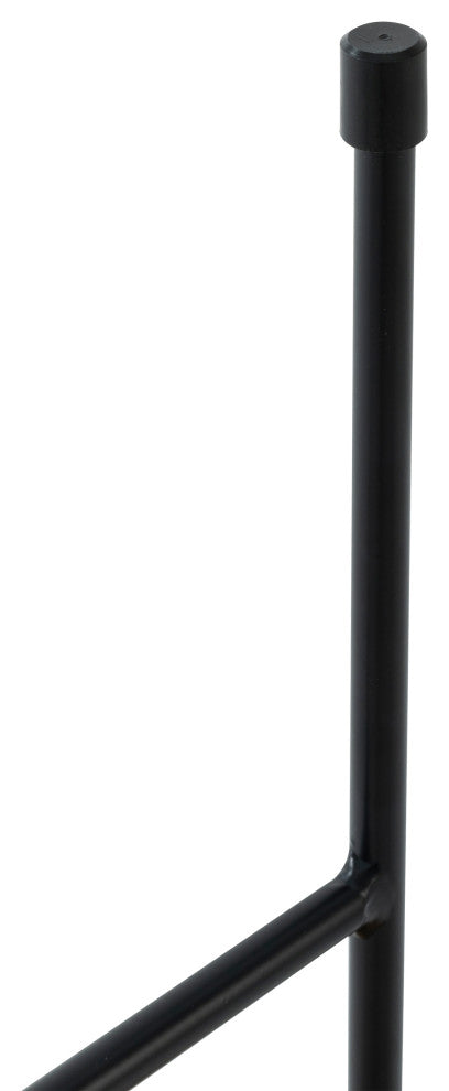 LeisureMod Rossmore Modern Round Side Table With Black Steel Frame, Natural Wood