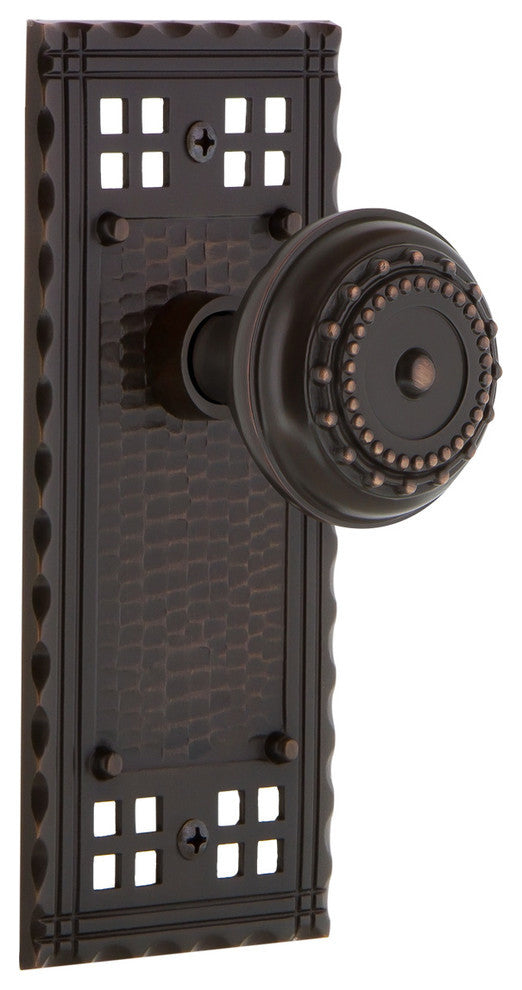 Craftsman Plate Passage Meadows Knob, Timeless Bronze