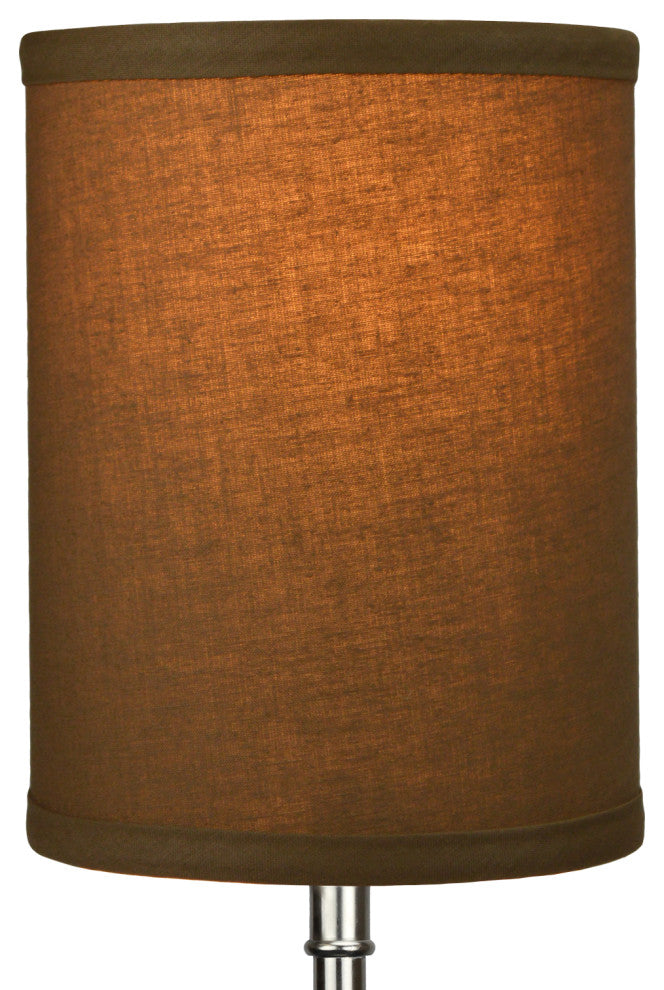 Fenchel Shades 6"x6"x8" Bulb Clip Attachment Drum Lamp Shade, Linen Bison