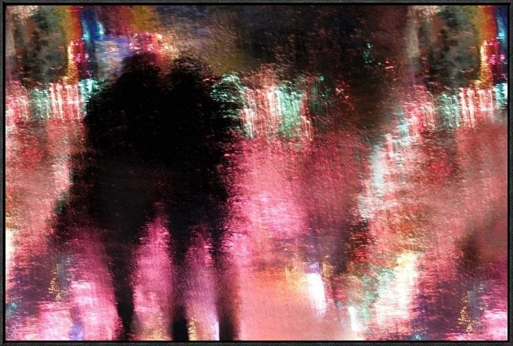 "Rain Above The Funfair" Framed Canvas Giclee by Stefan Eisele, 37x25"