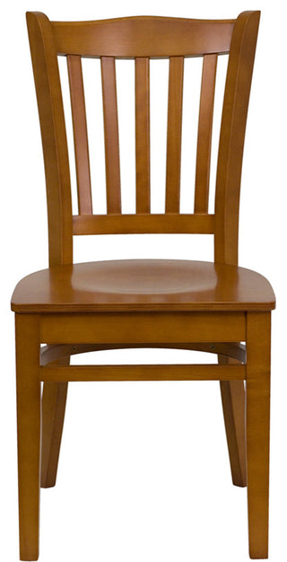 Vertical Slat Back Cherry Wood Restaurant Chair