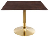 Verne 40" Square Dining Table Gold Cherry Walnut