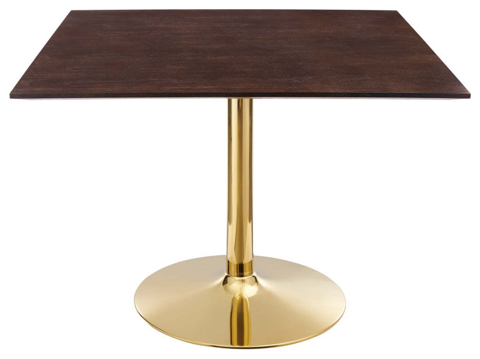 Verne 40" Square Dining Table Gold Cherry Walnut