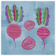 "Veggie Time IV Blue" Digital Paper Print by Farida Zaman, 32"x32"