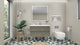 Belli 42" Wall Mounted Single Bathroom Vanity Set, Glossy Ash Gray, Glossy White Top