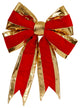 Vickerman 16"x19" Red Structured Bow Gold Trim