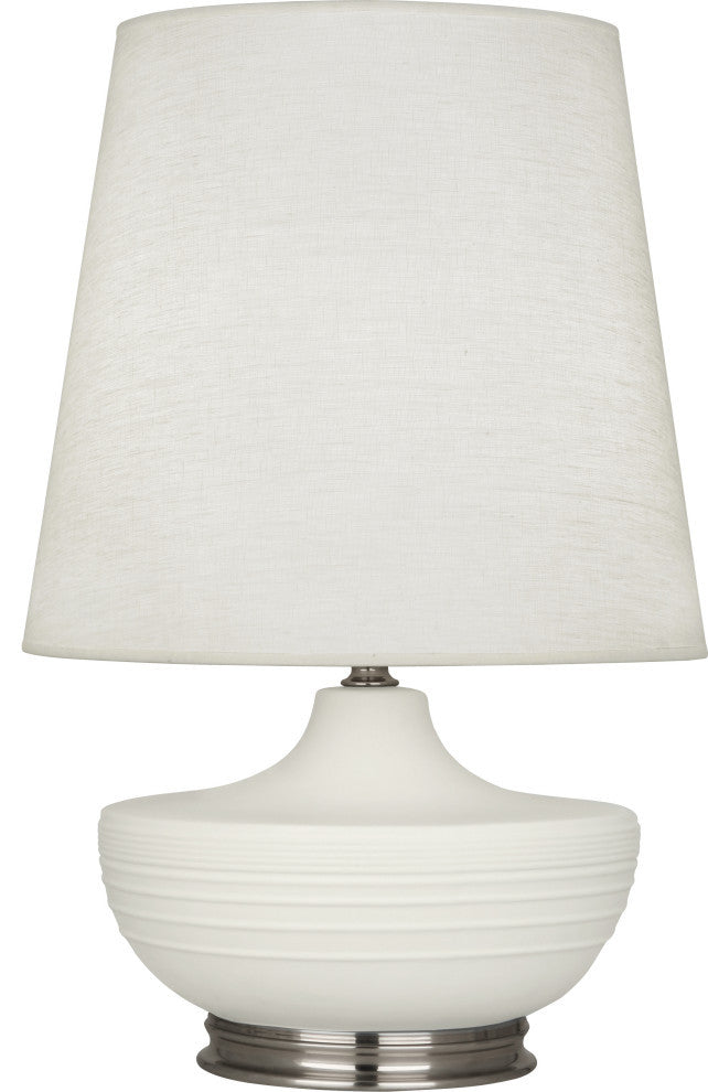 Michael Berman Nolan Table Lamp, Matte Lily With Dark Antique Nickel