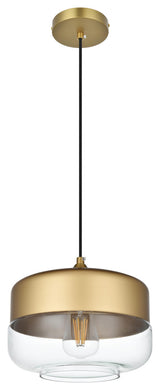 Home Living 10" Pendant Clear Shade, Satin Gold