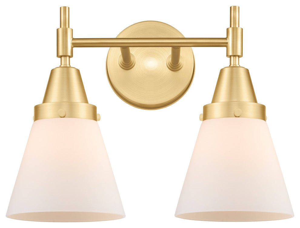 Innovations 447-2W-SG-G61 2-Light Bath Vanity Light, Satin Gold