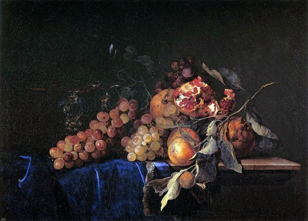 Willem Van Aelst Still-Life With Fruit and a Crystal Vase Wall Decal