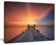 "Wooden Bridge Under Illuminated Sky" Sea Pier Wall Art, 40"x30"