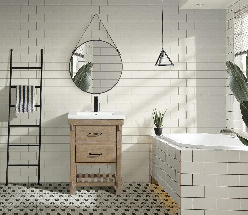 Marina 24" Bathroom Vanity, Weathered Fir Finish