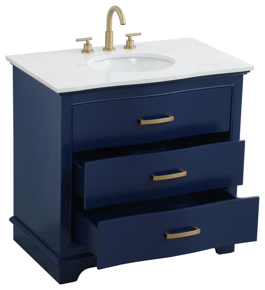 Home Living Knox 36" Single Bathroom Vanity, Blue