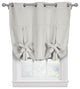Ava Blackout Curtains Grommet Tie Up Shade, Grayish White, 46"x63"
