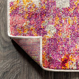 Contemporary POP Modern Abstract Area Rug, Pink/Orange, 8 X 10
