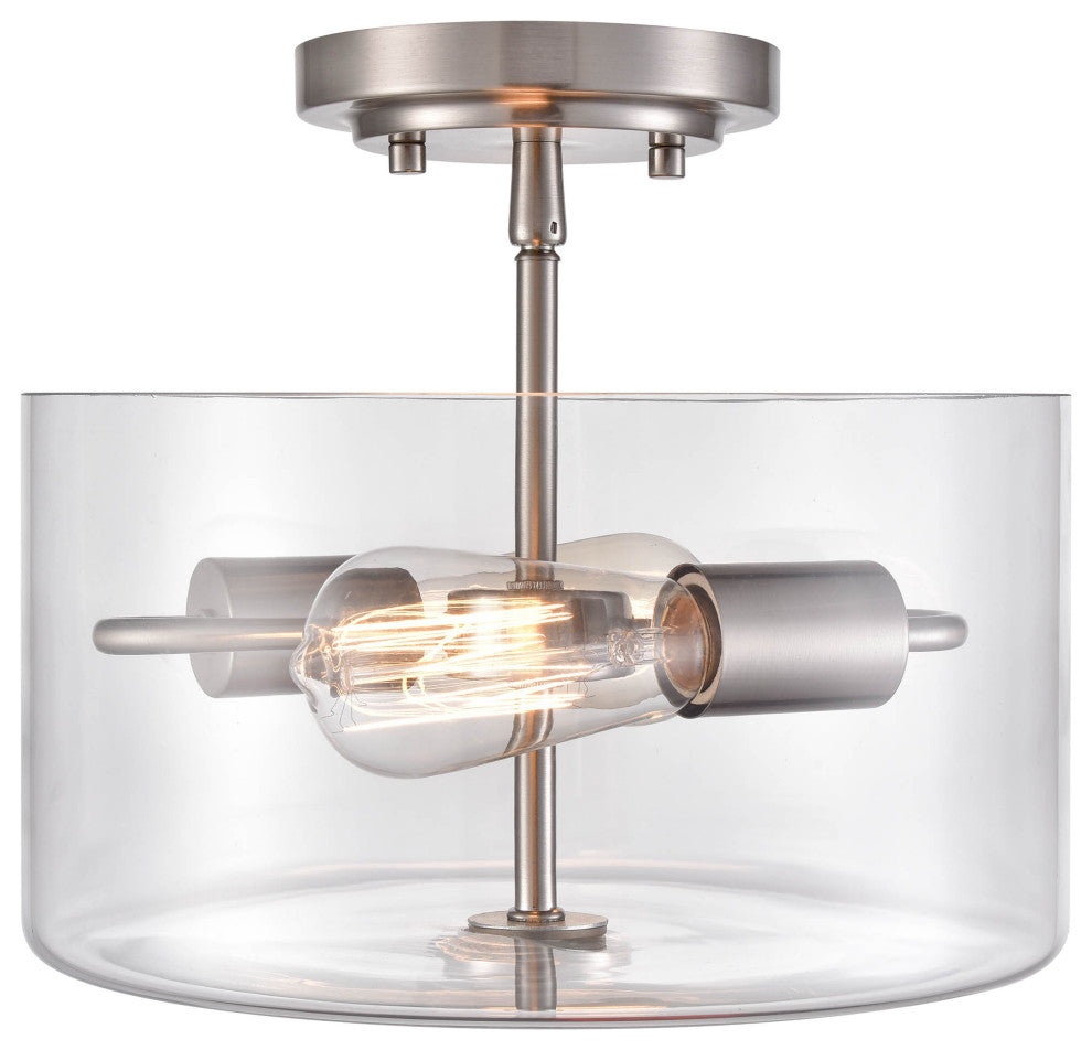 Verlana Collection 2-LIght 11" Brushed Nickel Semi-Flush