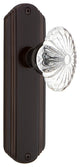Deco Plate Single Dummy Oval Fluted Crystal Glass Door Knob