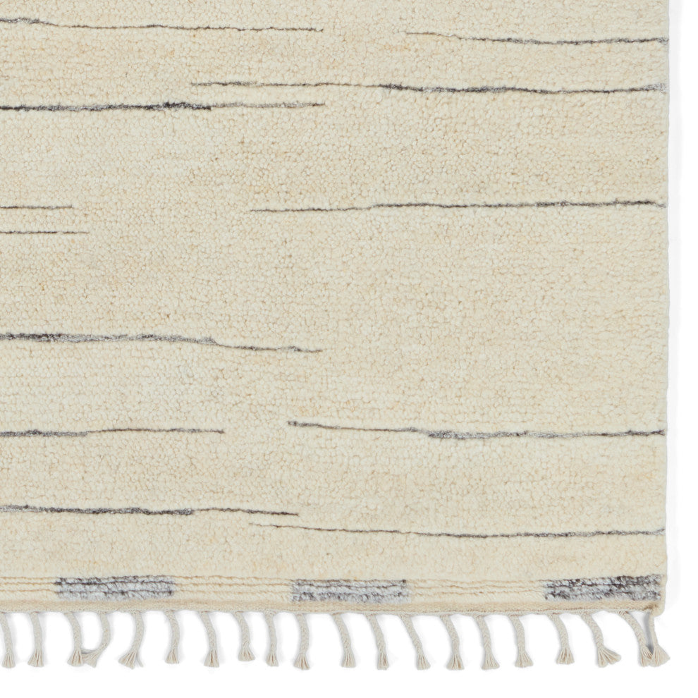 Jaipur Living Furrow Hand-Knotted Striped Cream/ Gray Area Rug 9'X12'