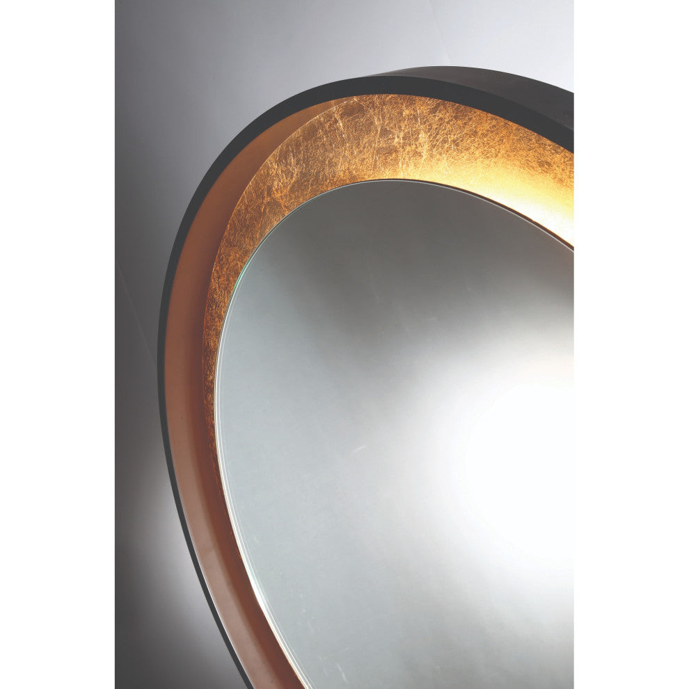 Gold Leaf Edge Lit LED Round Mirror