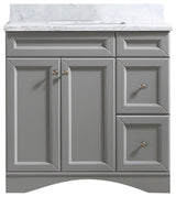 CASAINC 36" Marble Top Modern Single Sink Bathroom Vanity, Gray