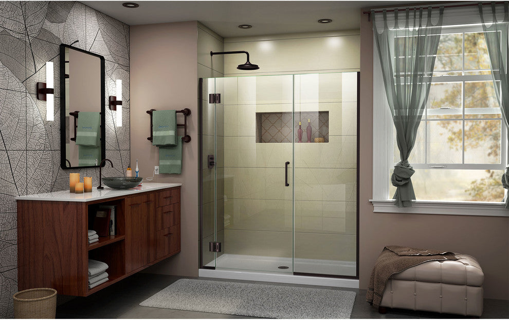 DreamLine Unidoor-X 55-55.5" Shower Door, Oil Rubbed Bronze